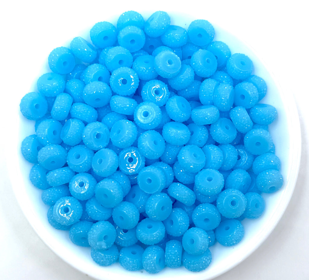 12mm Light Blue Abacus Acrylic Spacer Beads