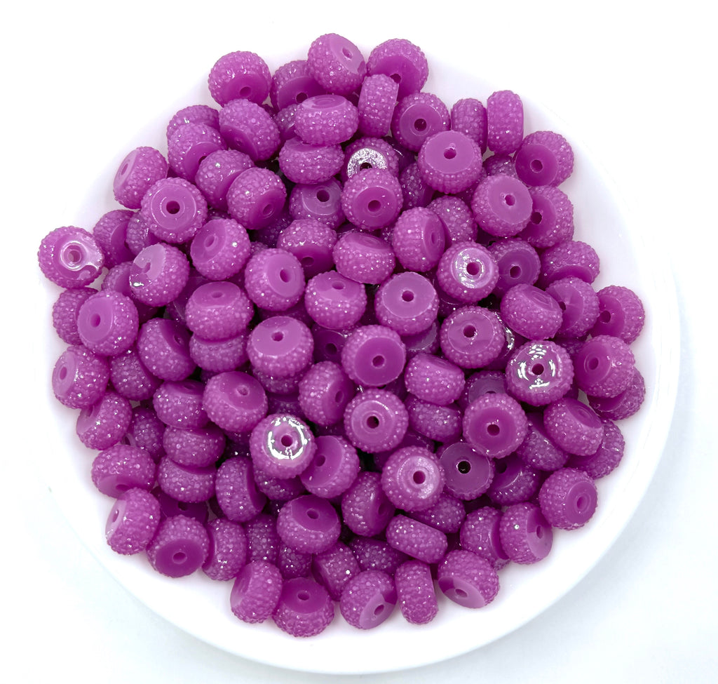 12mm Dark Purple Abacus Acrylic Spacer Beads