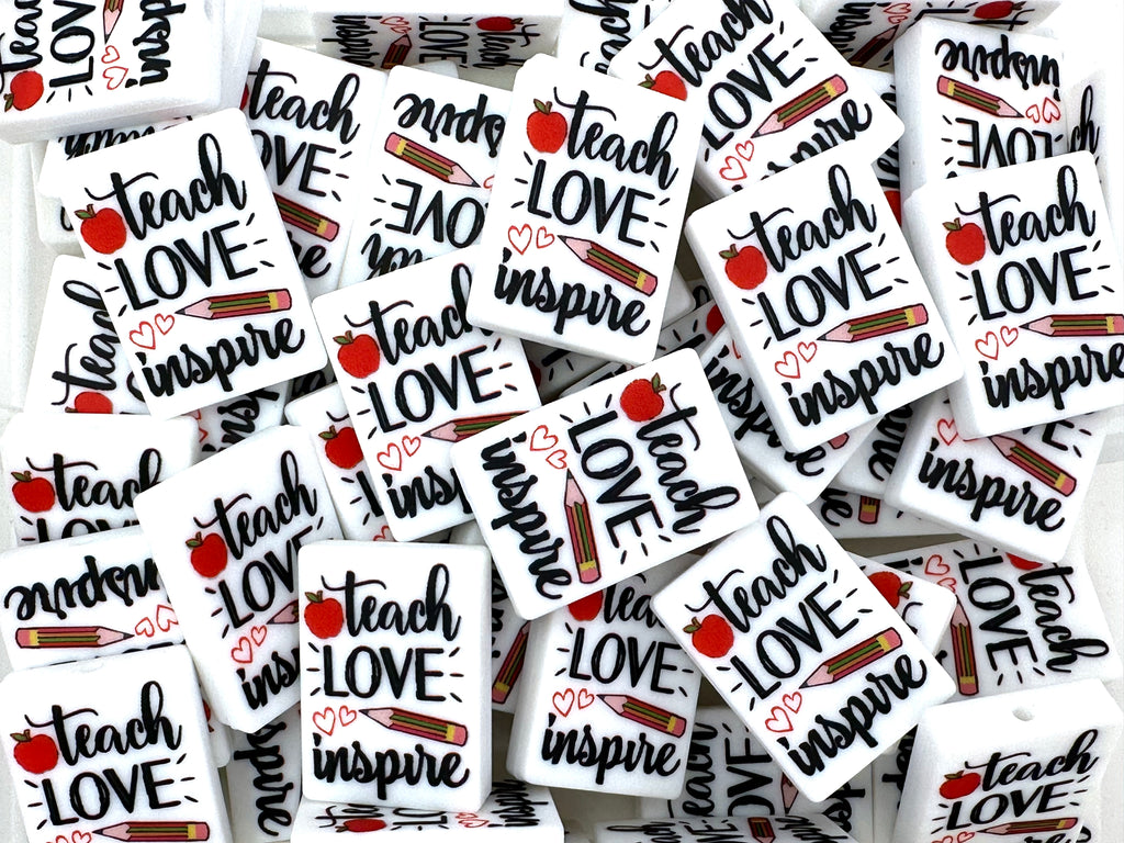 Teach Love Inspire Silicone Focal Beads