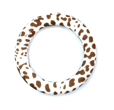 65mm Brown Cow Print Silicone Ring With Holes