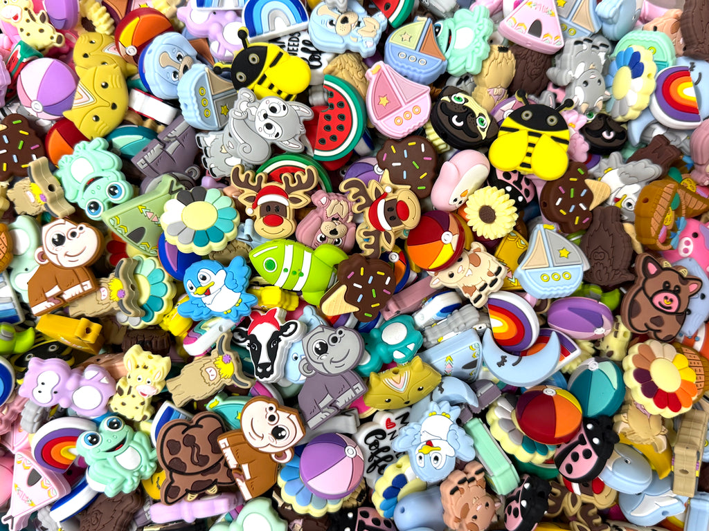 15 Silicone Focal Beads-- Grab Bag