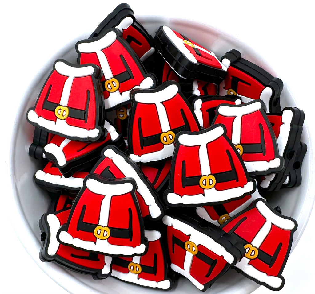 Santa Coat Christmas Silicone Focal Beads