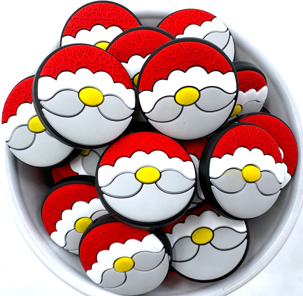 Round Santa Silicone Beads