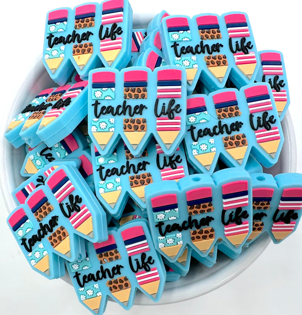 Teacher Life Silicone Focal Beads