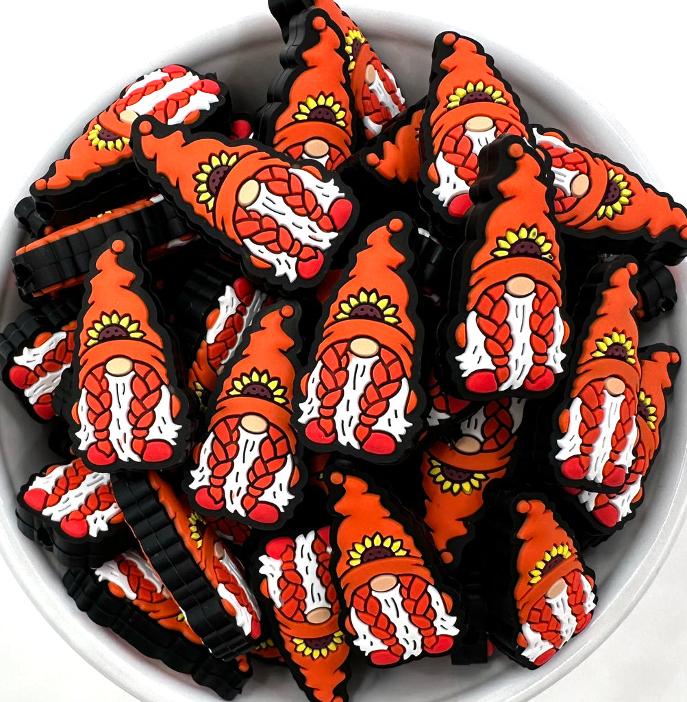 Sunflower Gnome Silicone Focal Beads