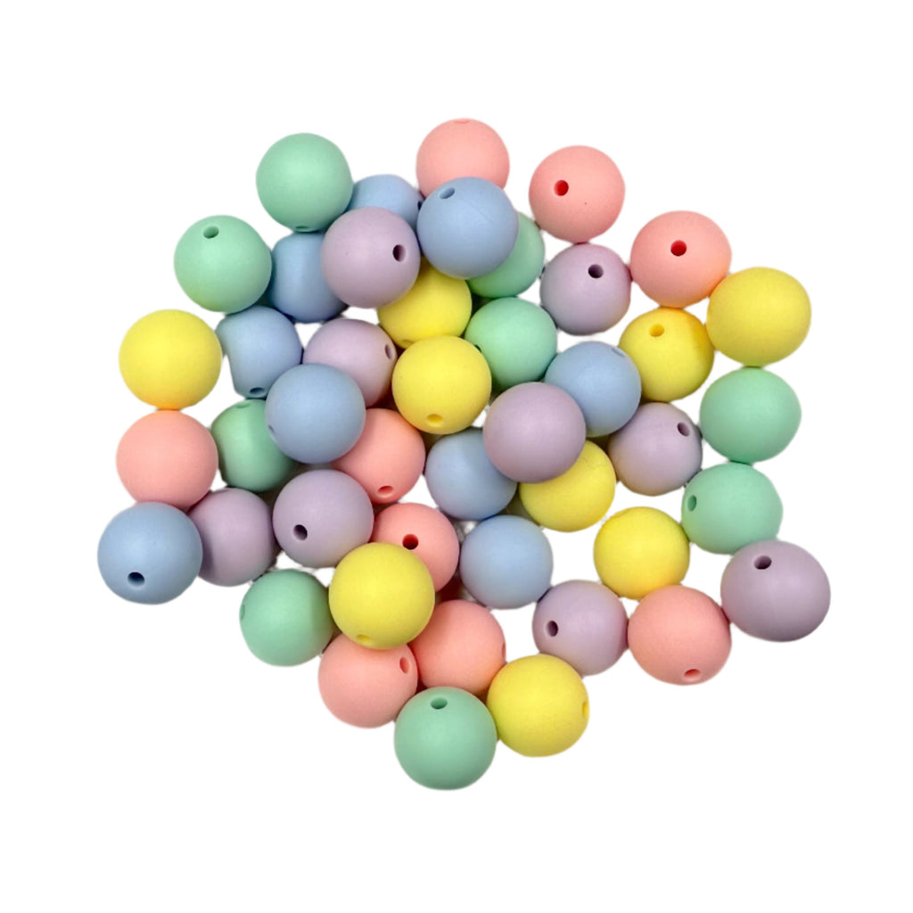 Pastel Silicone Bead Mix--Pink Quartz, Light Yellow, Mint, Baby Blue, Lavender Mist