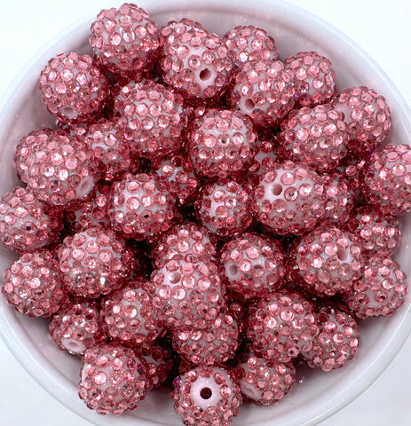 16mm Mauve Pink Sparkly AB Rhinestone Beads