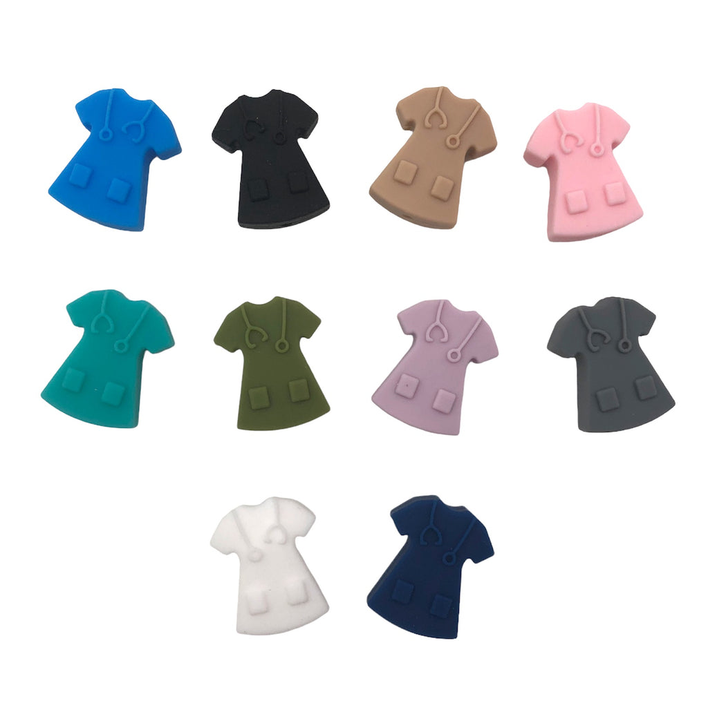 Scrub Top Silicone Focal Beads
