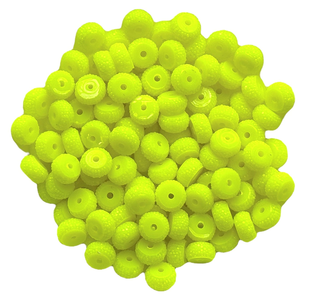 12mm Neon Yellow Abacus Acrylic Spacer Beads