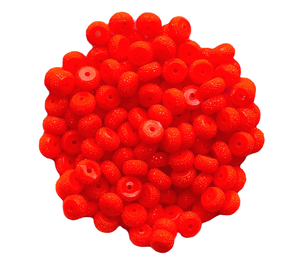 12mm Neon Orange Abacus Acrylic Spacer Beads