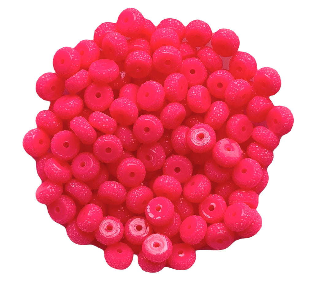 12mm Neon Pink Abacus Acrylic Spacer Beads