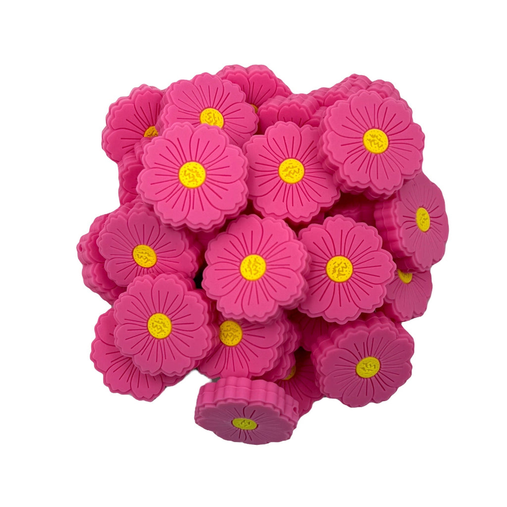 30mm Hot Pink Silicone Focal Beads