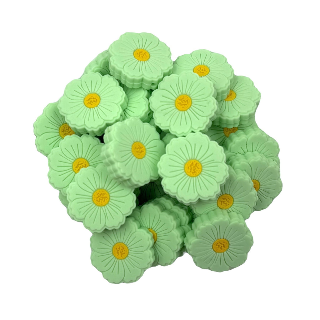 30mm Honeydew Green Silicone Focal Beads