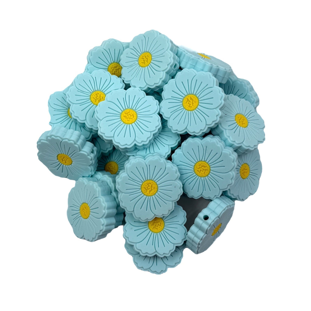 30mm Pale Blue Silicone Focal Beads