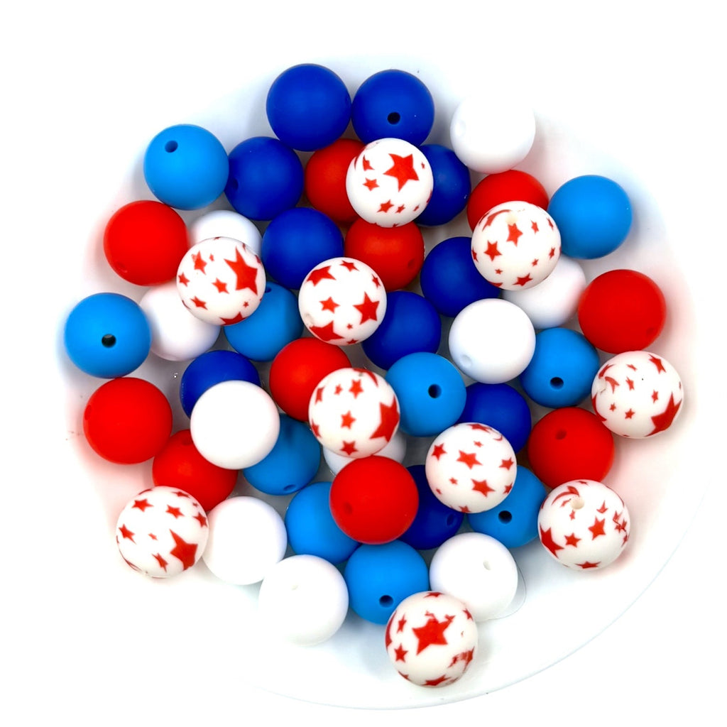 Red Star Silicone Bead Mix
