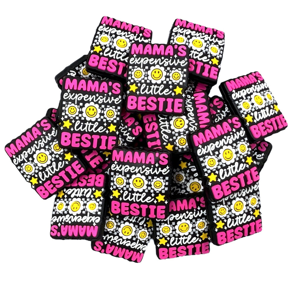 Mama's Expensive Little Bestie Silicone Focal Beads