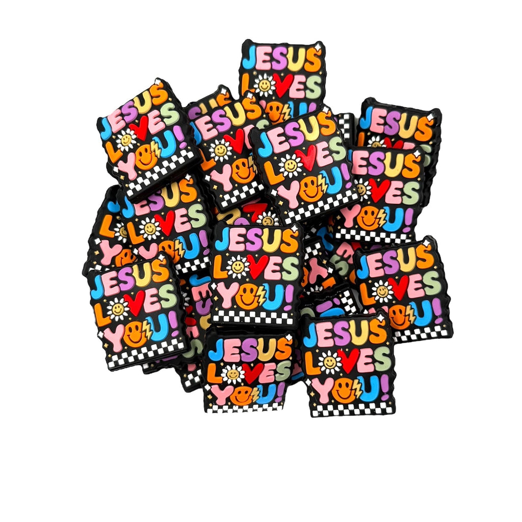 Jesus Loves You Silicone Focal Beads