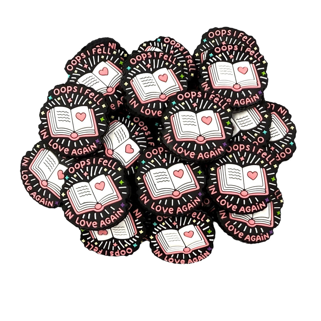 Opps I Fell In Love Again Book Silicone Focal Beads