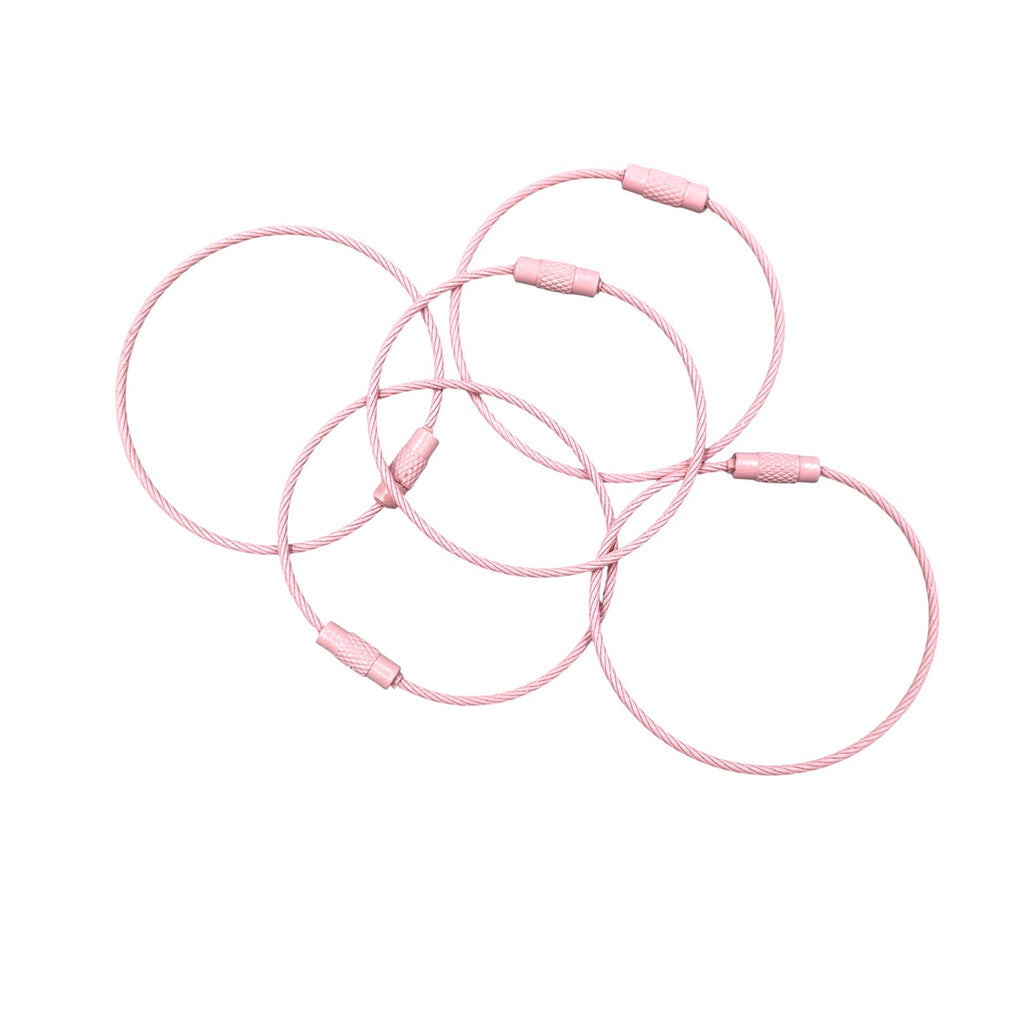 Stainless Steel Wire Cable Rings--Pink