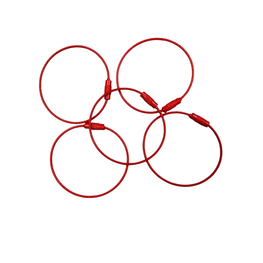 Stainless Steel Wire Cable Rings--Red