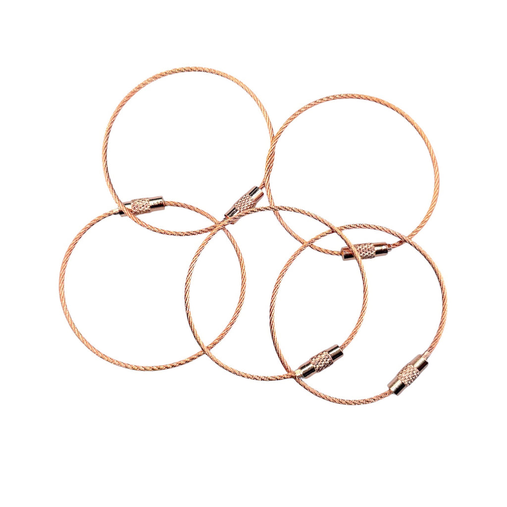 Stainless Steel Wire Cable Rings--Rose Gold