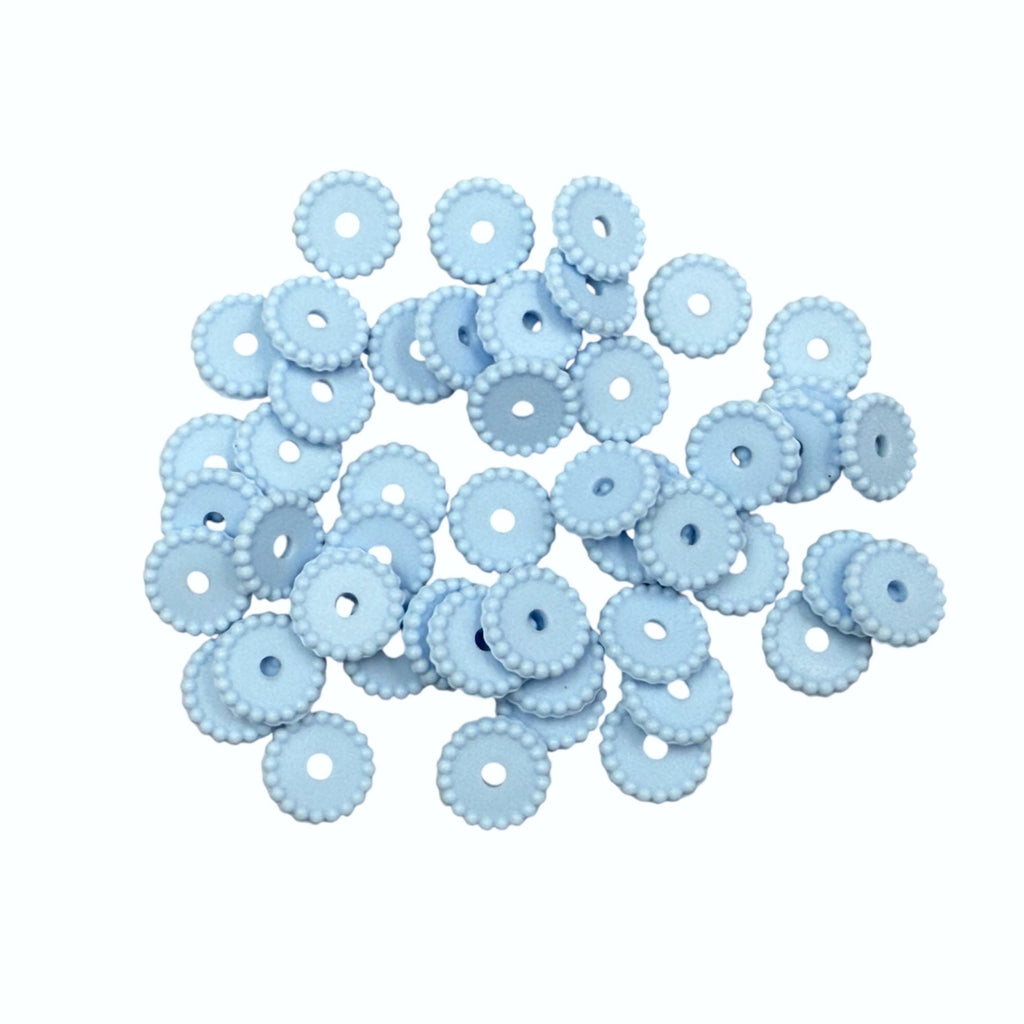 Baby Blue Disc Silicone Spacer Beads