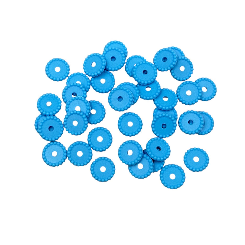 Sky Blue Disc Silicone Spacer Beads