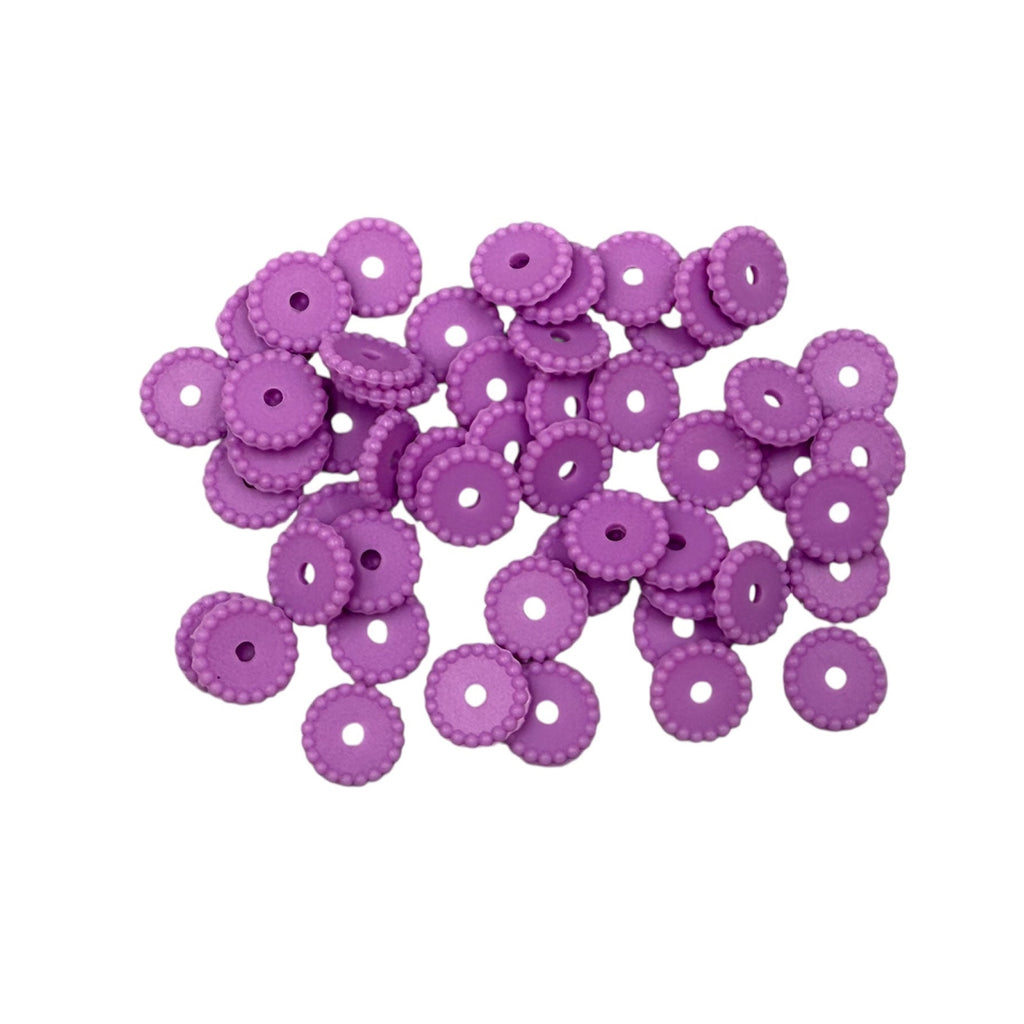 Lavender Purple Disc Silicone Spacer Beads