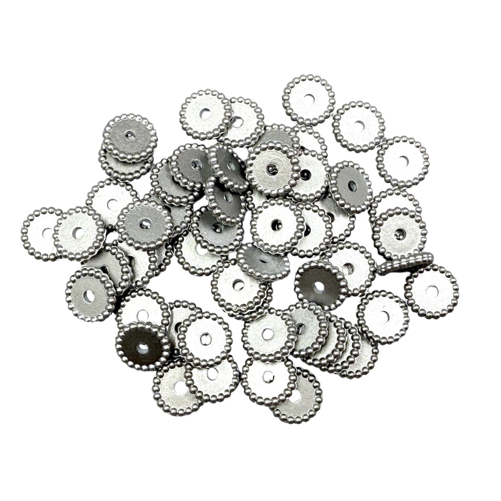 Metallic Silver Silicone Spacer Beads