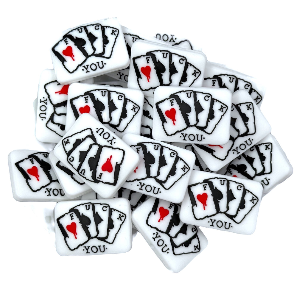 F*ck You Playing Cards Silicone Focal Beads