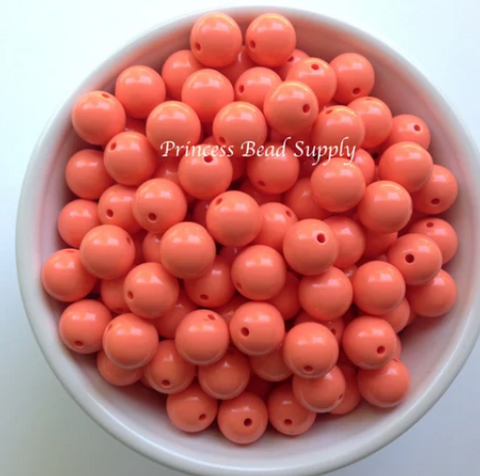 12mm Coral Solid Acrylic Beads