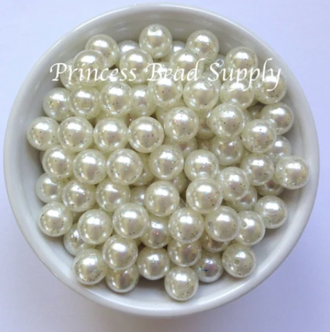 12mm Ivory Glitter Pearls