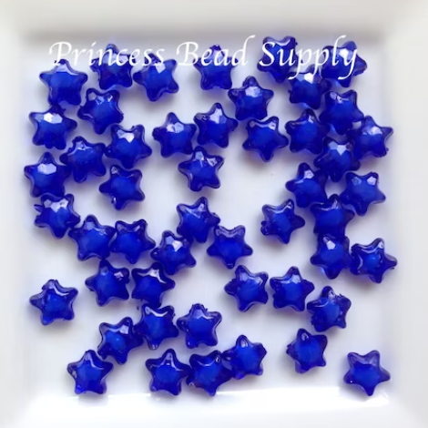 12mm Blue Transparent Star Acrylic Beads