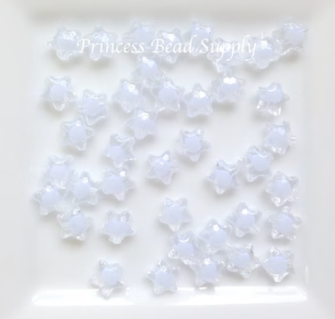 12mm White Transparent Star Acrylic Beads