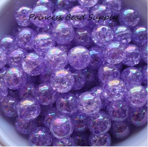 12mm Purple Crackle Acrylic Beads USA Silicone Bead Supply Princess