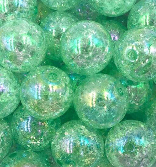 20mm Mint Crackle Acrylic Beads USA Silicone Bead Supply Princess