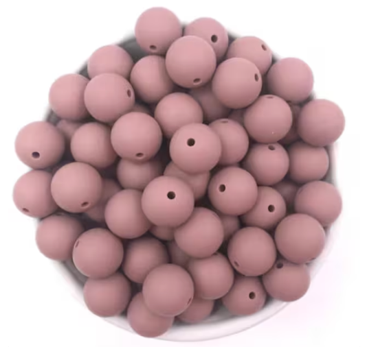 12mm Antique Rose Silicone Beads