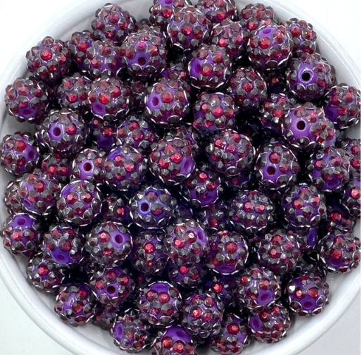 12mm Red Plum Rhinestone Beads