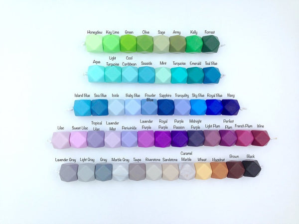 Silicone Wholesale--Mix & Match--Hexagon 17mm Bulk Silicone Beads--50 – USA Silicone  Bead Supply Princess Bead Supply