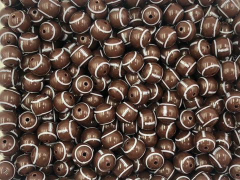 12mm Football Acrylic Beads