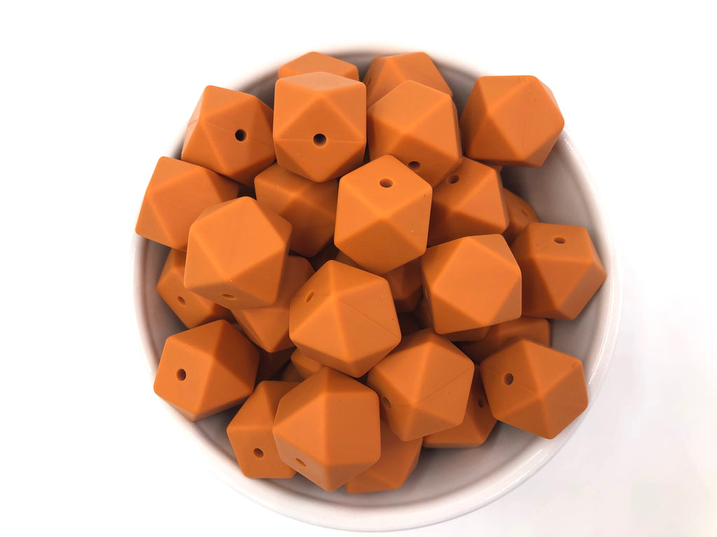 Harvest Orange Hexagon Silicone Beads