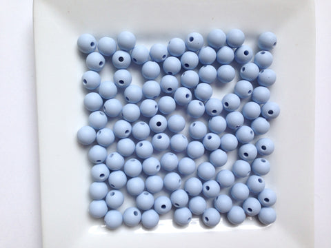 9mm Baby Blue Silicone Beads