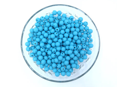 9mm Island Blue Silicone Beads