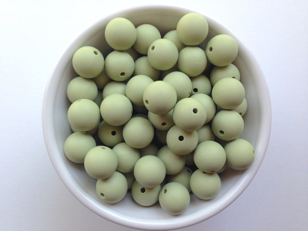 15mm Sage Green Silicone Beads Usa Silicone Bead Supply Princess Bead