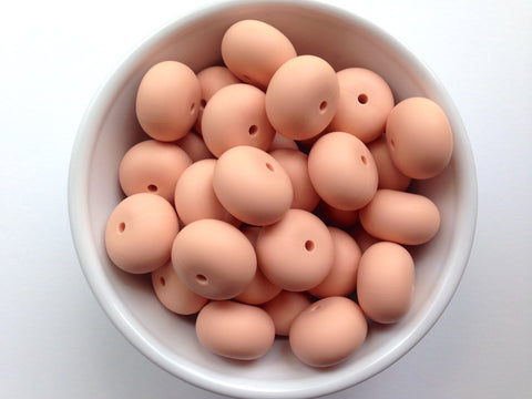 20mm Peach Sorbet Abacus Silicone Beads