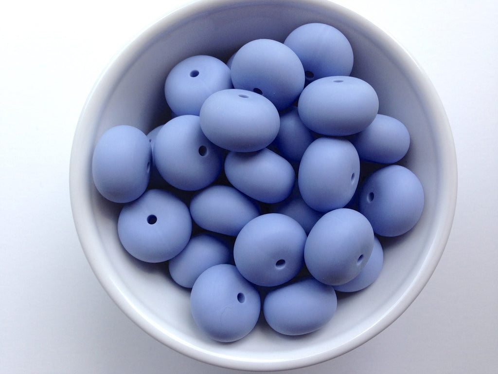20mm Tranquility Blue Abacus Silicone Beads