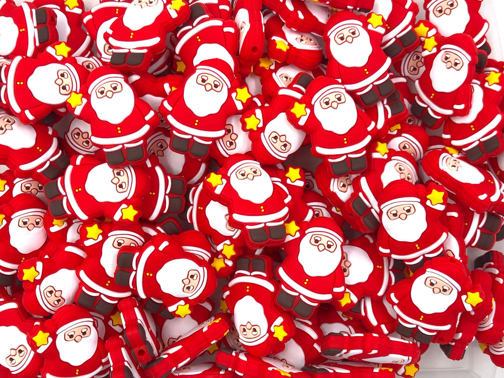 Santa with Star Silicone Beads