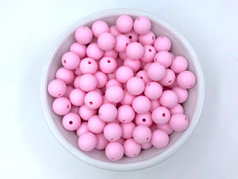 12mm Baby Pink Silicone Beads