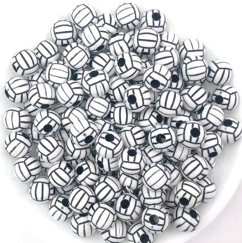 12mm Volleyball Acrylic Beads