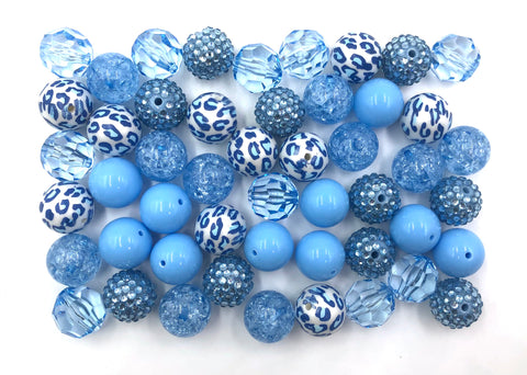 Blue Leopard Chunky Bead Mix